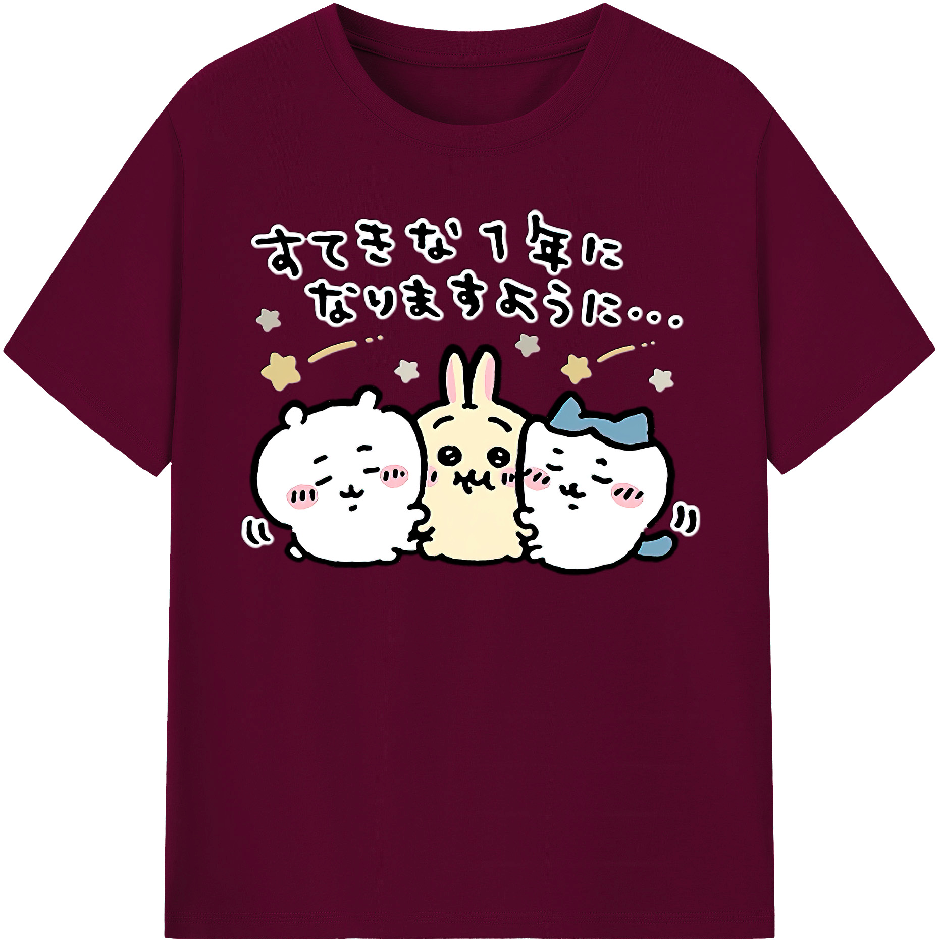（画像用） ちいかわ ちいかわ Chii-kawa chiikawa レディースカジュアルプリントTシャツ（綿100％）